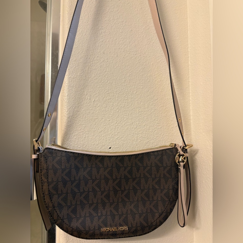 Michael Kors Black and Tan Crossbody Bag